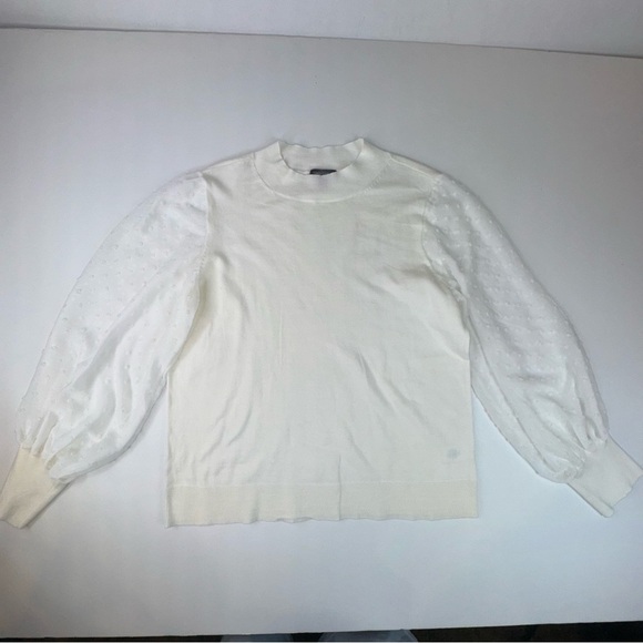 Vince Camuto Women's Clip Dot Sleeve Pullover Fashion Sweater - Picture 2 of 16